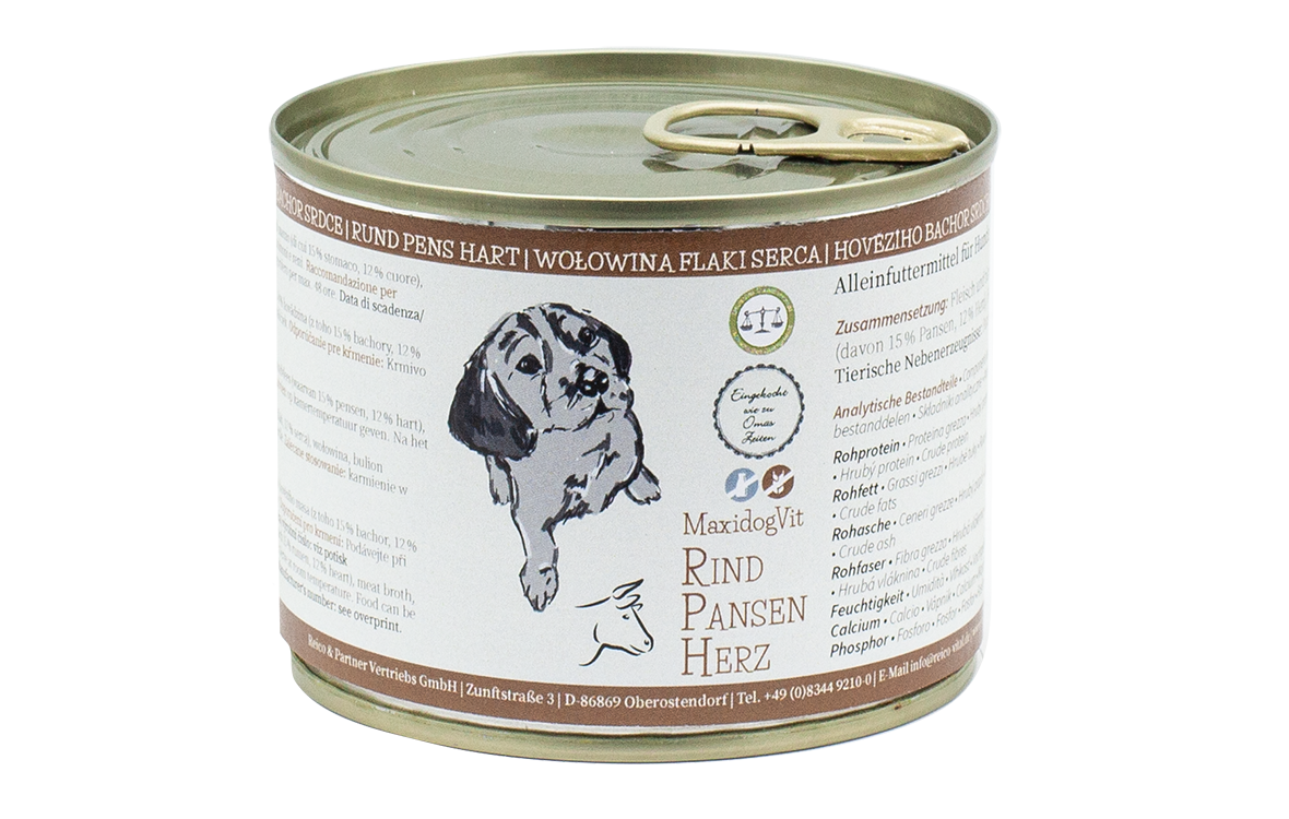 Reico MaxidogVit Rind Pansen Herz | Nassfutter fr Hunde